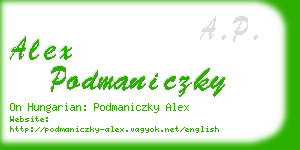 alex podmaniczky business card